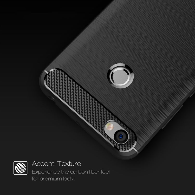 For Xiaomi Redmi Note 5A Brushed Texture Carbon Fiber Shockproof TPU Rugged Armor Protective Case