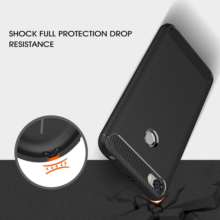 For Xiaomi Redmi Note 5A Brushed Texture Carbon Fiber Shockproof TPU Rugged Armor Protective Case