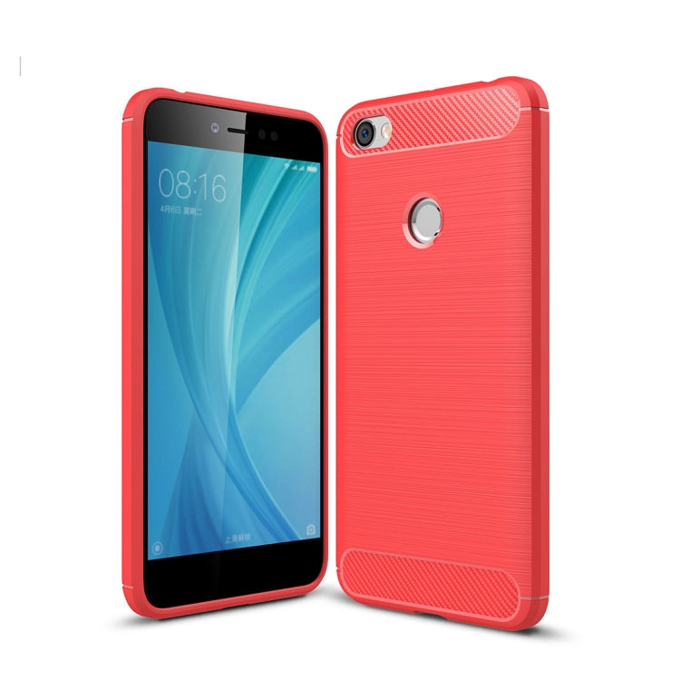 For Xiaomi Redmi Note 5A Brushed Texture Carbon Fiber Shockproof TPU Rugged Armor Protective Case