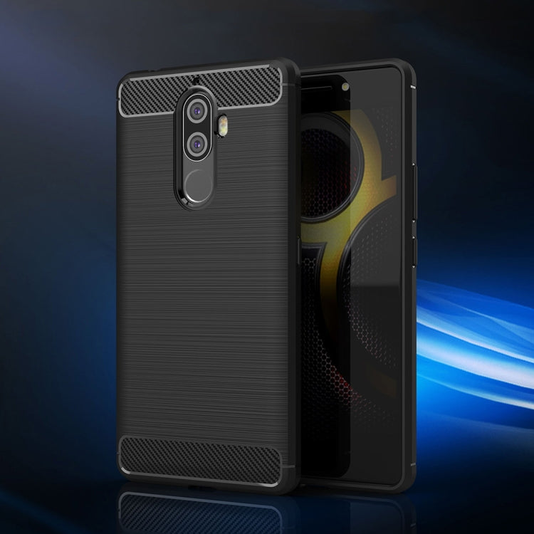 For Lenovo K8 Note Brushed Texture Carbon Fiber Shockproof TPU Rugged Armor Protective Case