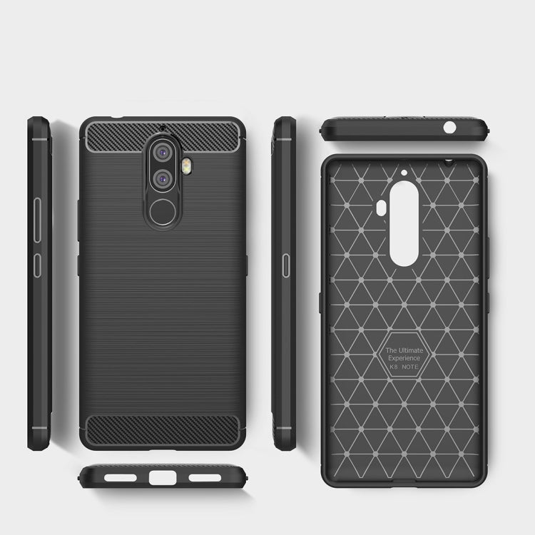 For Lenovo K8 Note Brushed Texture Carbon Fiber Shockproof TPU Rugged Armor Protective Case
