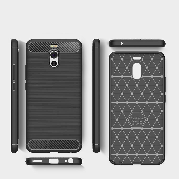 For Meizu M6 Note Brushed Texture Carbon Fiber Shockproof TPU Rugged Armor Protective Case