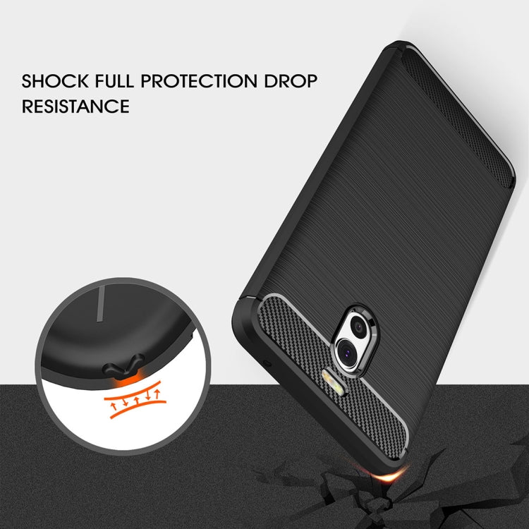 For Meizu M6 Note Brushed Texture Carbon Fiber Shockproof TPU Rugged Armor Protective Case