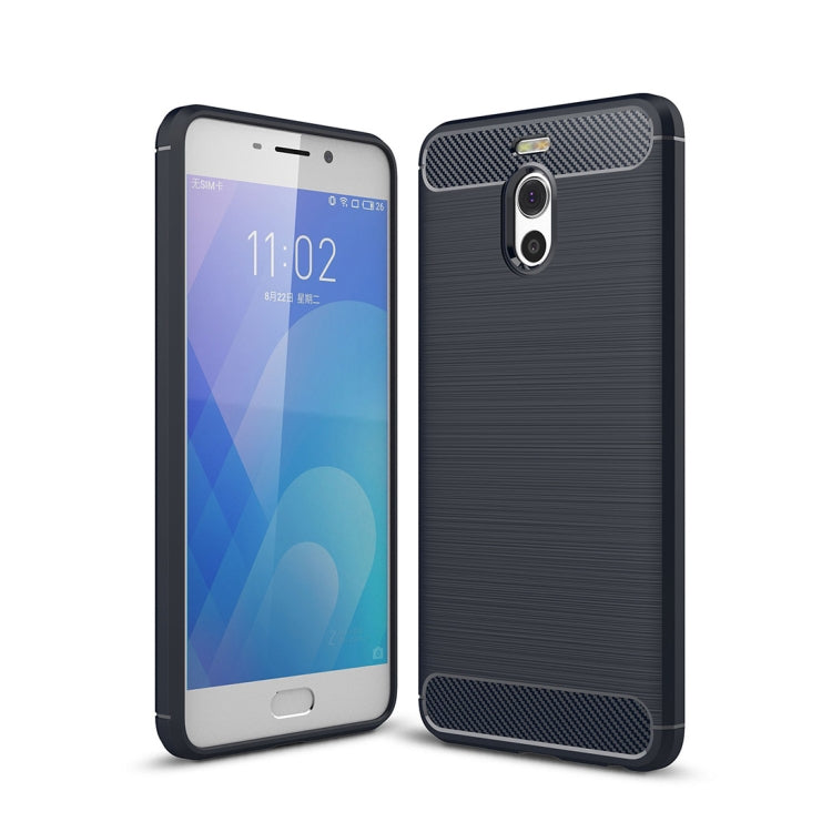 For Meizu M6 Note Brushed Texture Carbon Fiber Shockproof TPU Rugged Armor Protective Case