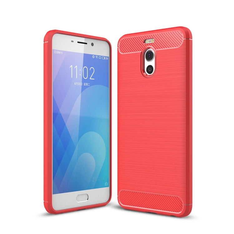 For Meizu M6 Note Brushed Texture Carbon Fiber Shockproof TPU Rugged Armor Protective Case