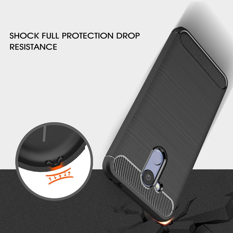 For Huawei Honor V9 Play Brushed Texture Carbon Fiber Shockproof TPU Rugged Armor Protective Case