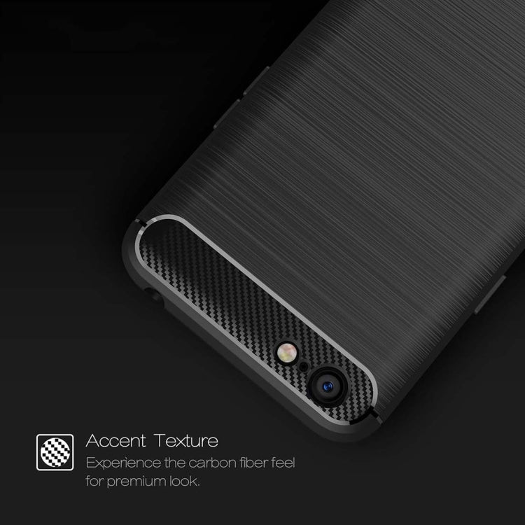 For OPPO A71 Brushed Texture Carbon Fiber Shockproof TPU Rugged Armor Protective Case