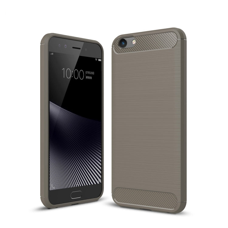 For Vivo Y69 Brushed Texture Carbon Fiber Shockproof TPU Rugged Armor Protective Case