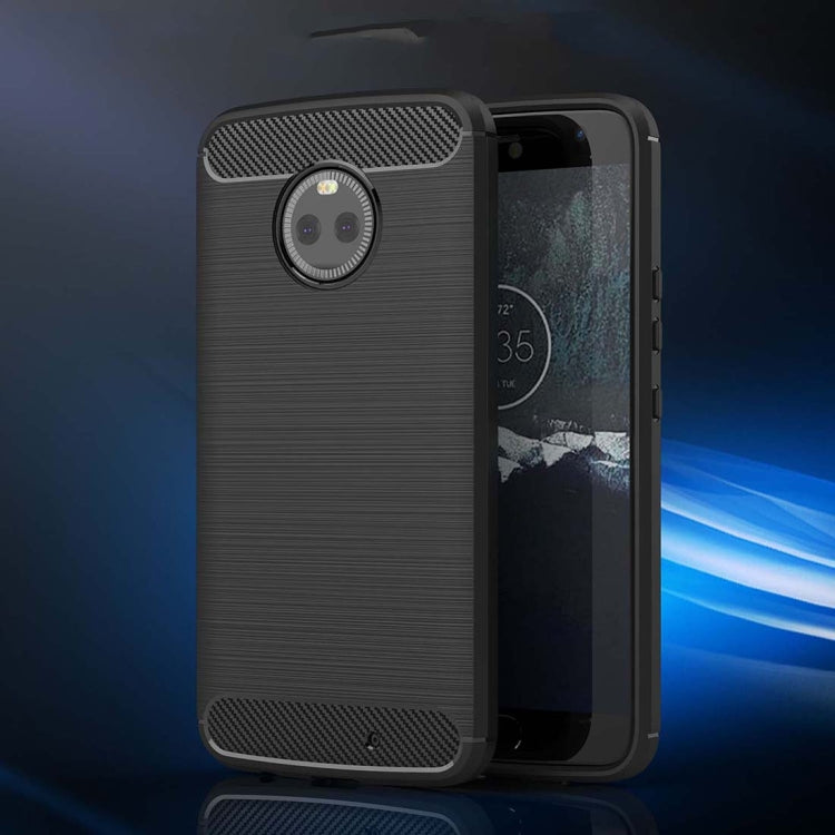 For Motorola Moto X4 Brushed Texture Carbon Fiber Shockproof TPU Rugged Armor Protective Case