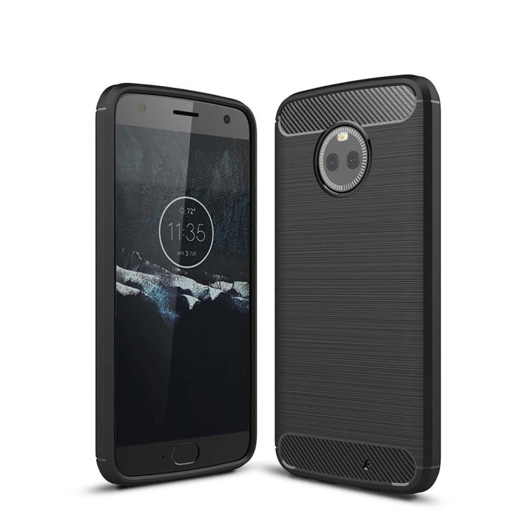 For Motorola Moto X4 Brushed Texture Carbon Fiber Shockproof TPU Rugged Armor Protective Case