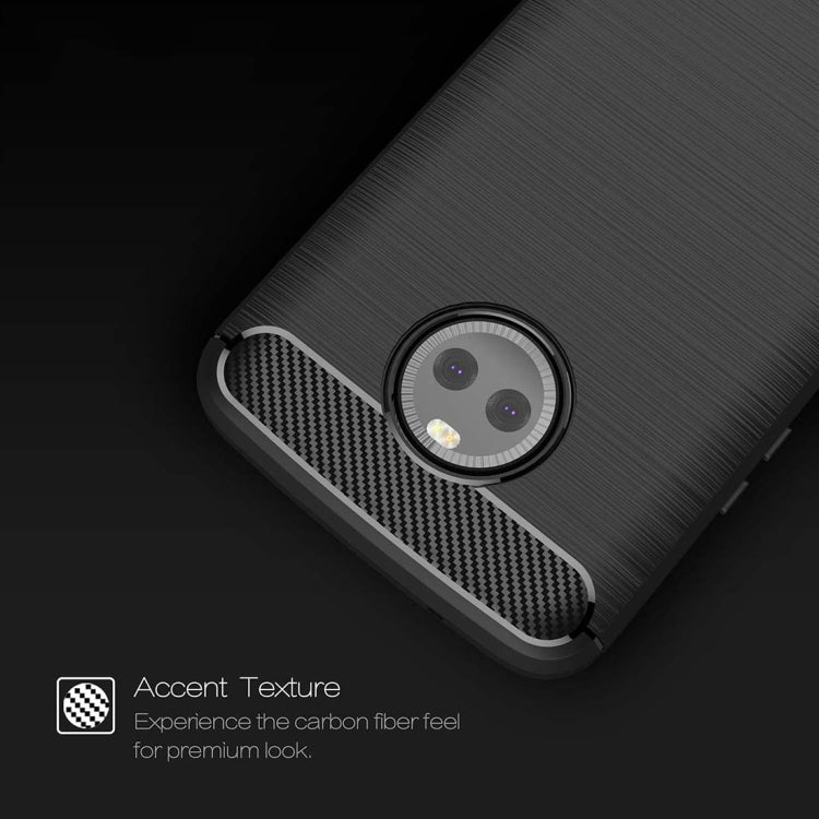 For Motorola Moto X4 Brushed Texture Carbon Fiber Shockproof TPU Rugged Armor Protective Case