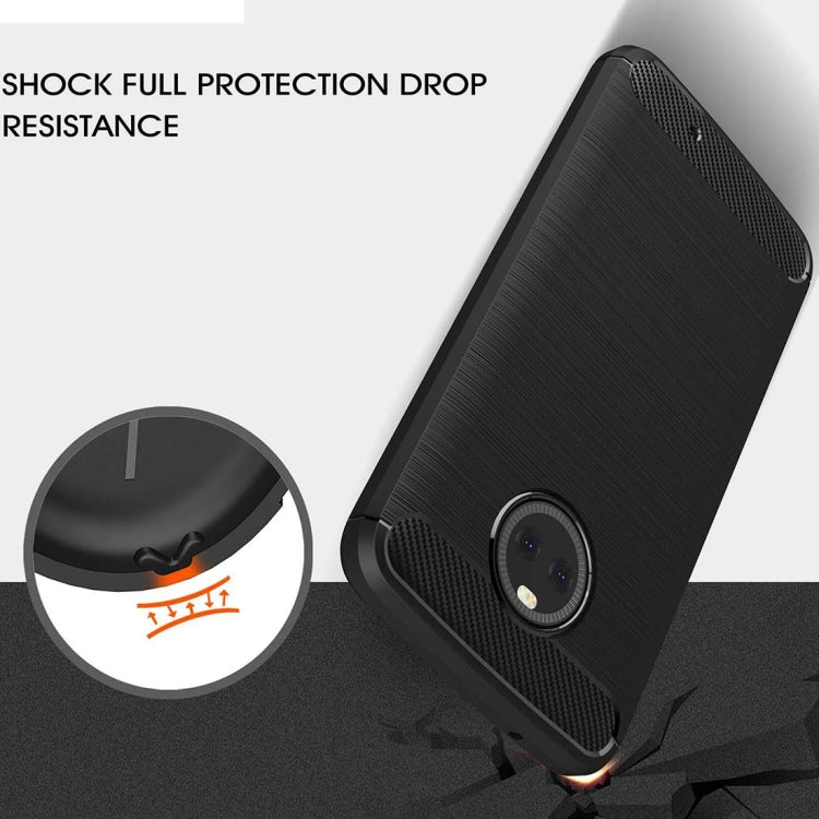 For Motorola Moto X4 Brushed Texture Carbon Fiber Shockproof TPU Rugged Armor Protective Case