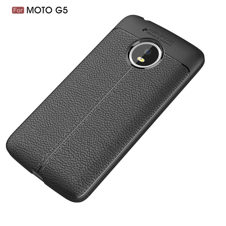 For Motorola Moto G5 Litchi Texture TPU Protective Back Cover Case