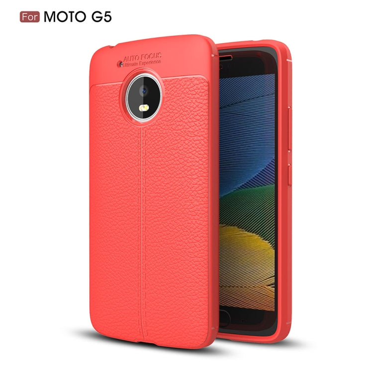 For Motorola Moto G5 Litchi Texture TPU Protective Back Cover Case