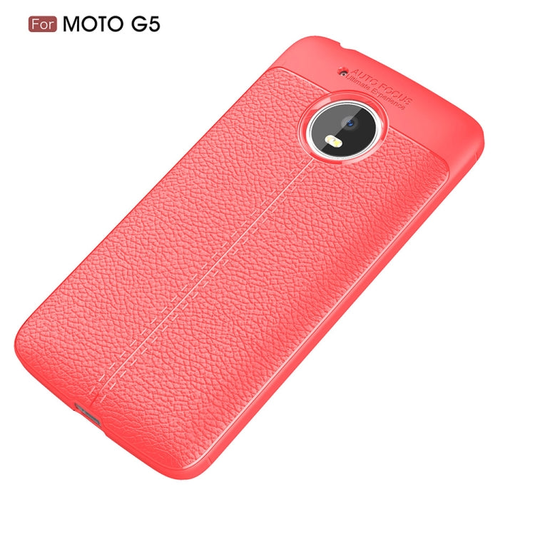 For Motorola Moto G5 Litchi Texture TPU Protective Back Cover Case