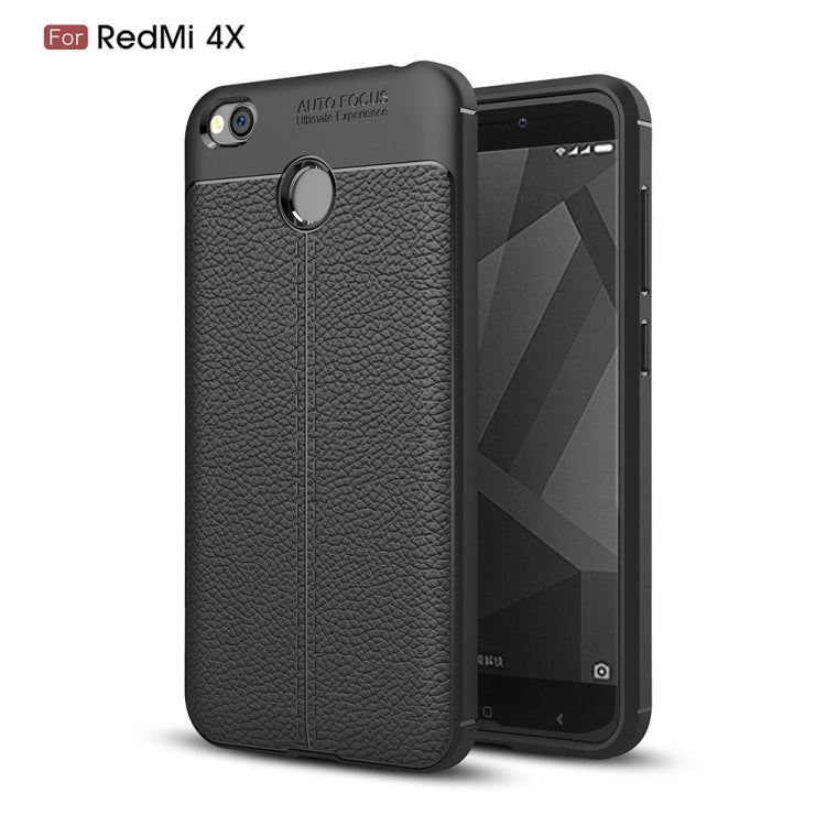 For Xiaomi Redmi 4X Litchi Texture TPU Protective Back Cover Case