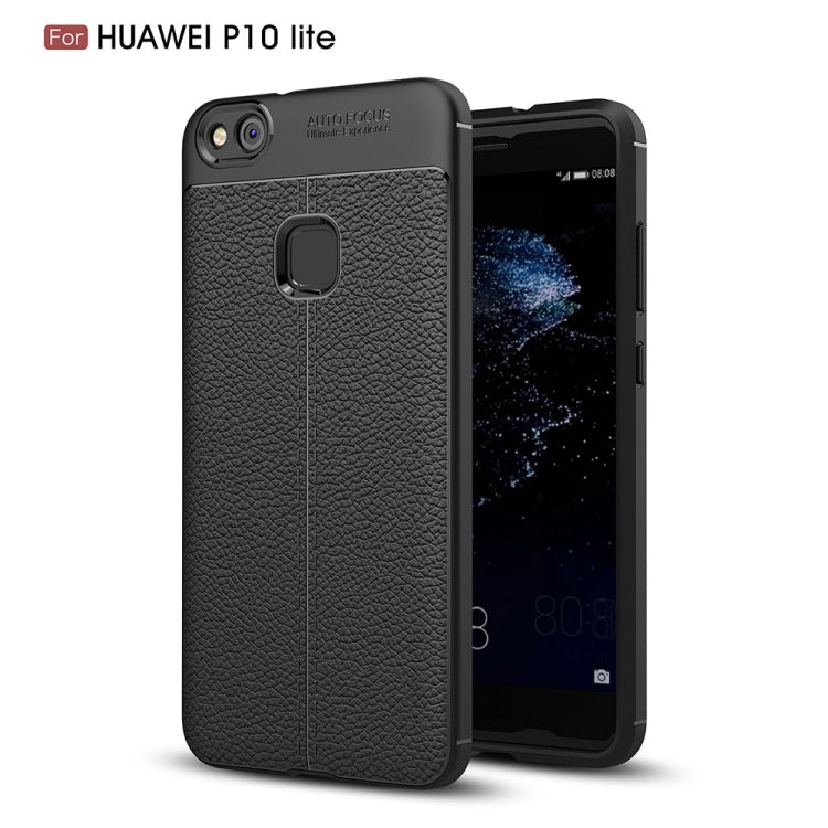 For Huawei P10 Lite Litchi Texture TPU Protective Back Cover Case