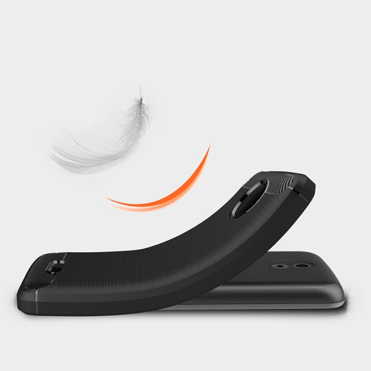 For Motorola Moto C Brushed Texture Carbon Fiber Shockproof TPU Rugged Armor Protective Case