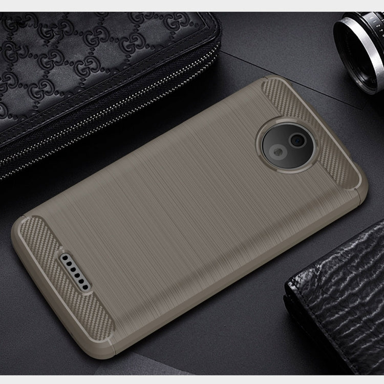 For Motorola Moto C Brushed Texture Carbon Fiber Shockproof TPU Rugged Armor Protective Case
