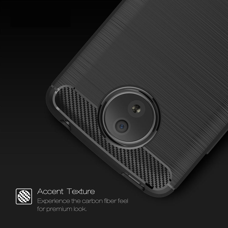 For Motorola Moto C Brushed Texture Carbon Fiber Shockproof TPU Rugged Armor Protective Case