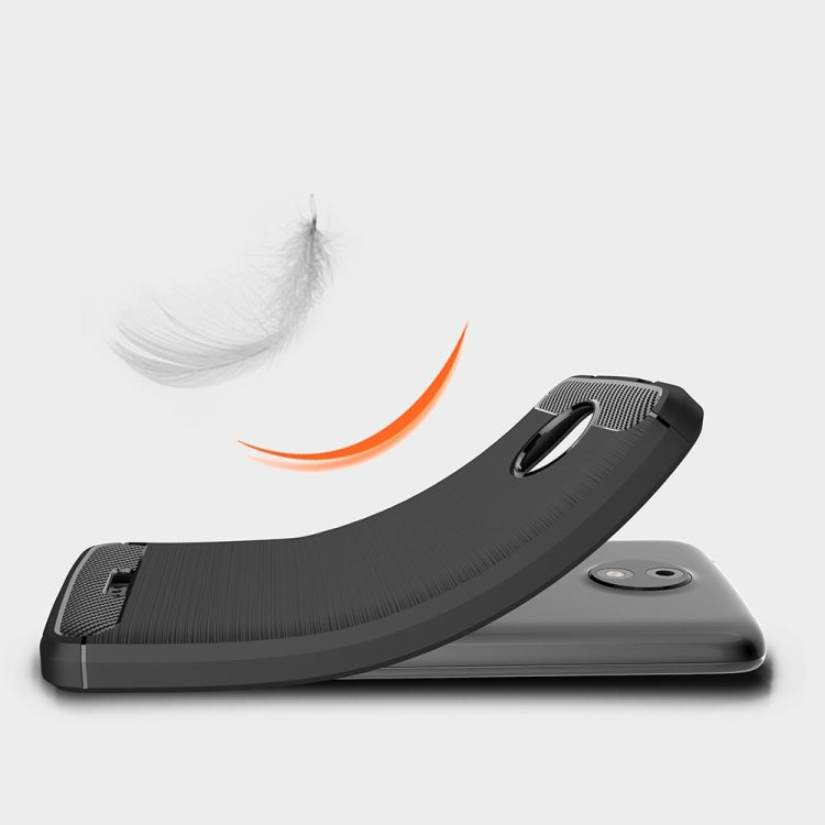 For Motorola Moto C Plus Brushed Texture Carbon Fiber Shockproof TPU Rugged Armor Protective Case