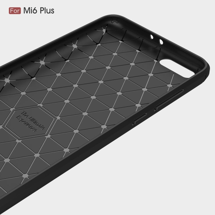 For Xiaomi Mi 6 Plus Brushed Texture Carbon Fiber Shockproof TPU Rugged Armor Protective Case