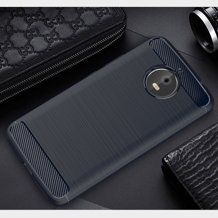 For Motorola Moto E4 Plus (EU Version) Brushed Texture Carbon Fiber Shockproof TPU Rugged Armor Protective Case