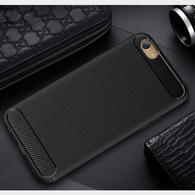 For OPPO F3 Brushed Texture Carbon Fiber Shockproof TPU Rugged Armor Protective Case
