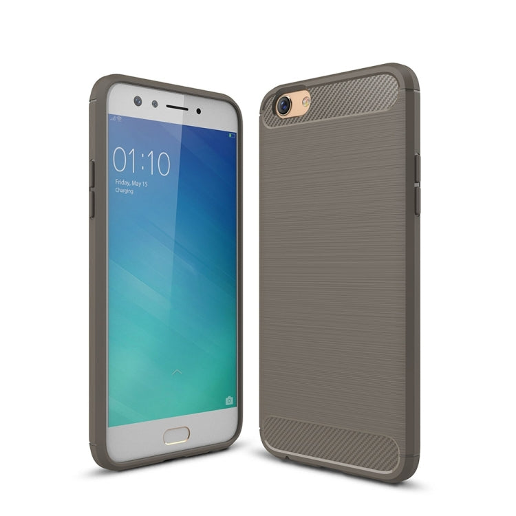 For OPPO F3 Brushed Texture Carbon Fiber Shockproof TPU Rugged Armor Protective Case