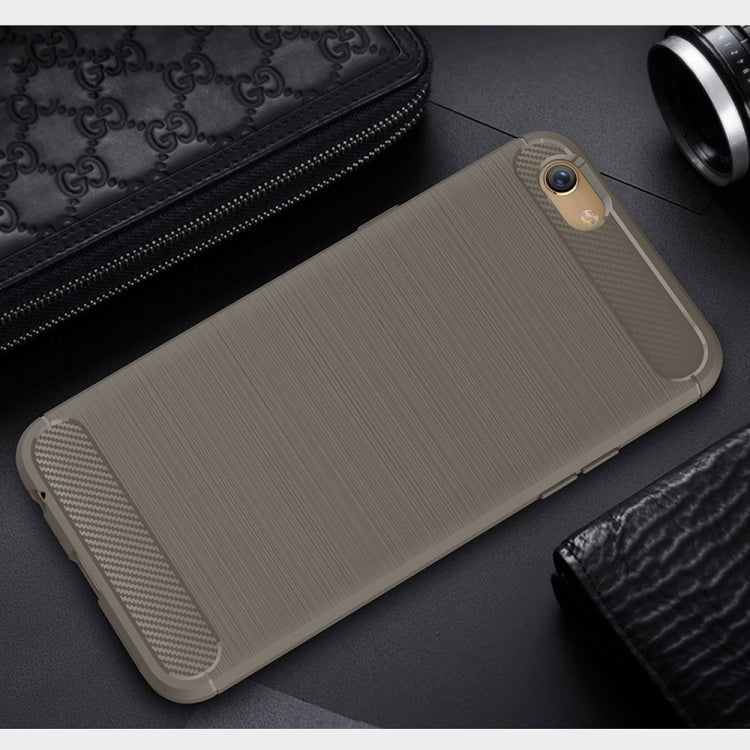 For OPPO F3 Brushed Texture Carbon Fiber Shockproof TPU Rugged Armor Protective Case
