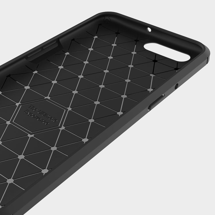 For OPPO R11 Plus Brushed Texture Carbon Fiber Shockproof TPU Rugged Armor Protective Case