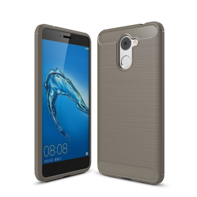 For Huawei Enjoy 7 Plus Brushed Texture Carbon Fiber Shockproof TPU Rugged Armor Protective Case