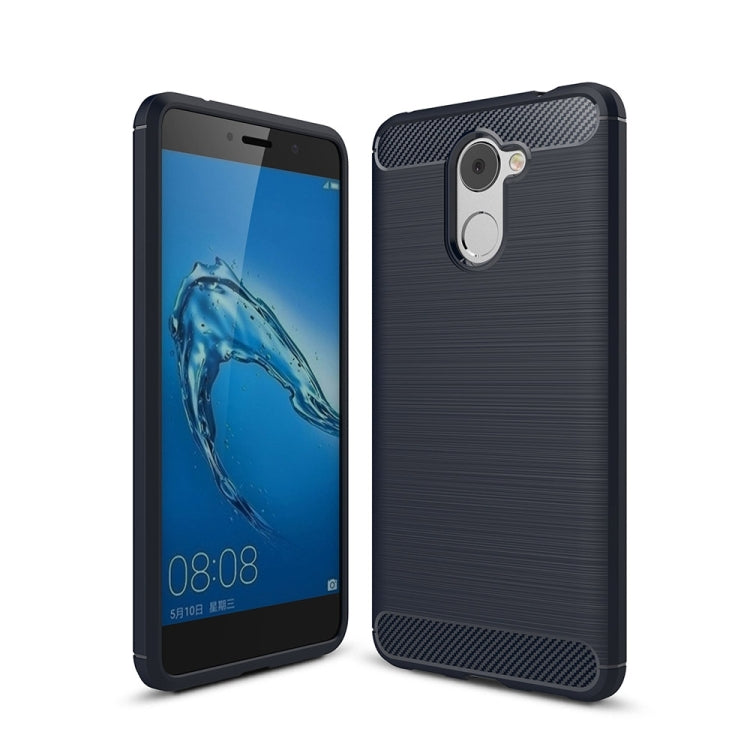 For Huawei Enjoy 7 Plus Brushed Texture Carbon Fiber Shockproof TPU Rugged Armor Protective Case