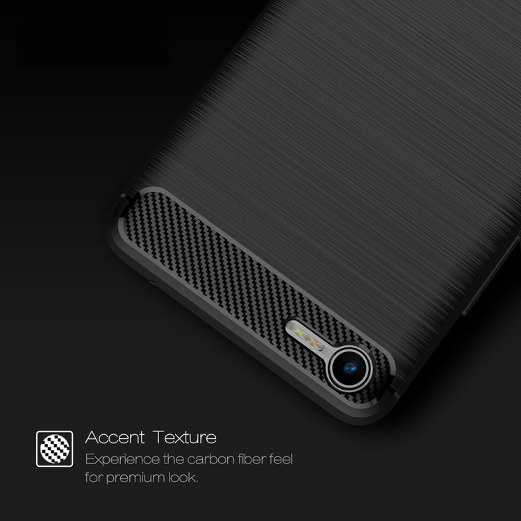 For Meizu Meilan E2 Brushed Texture Carbon Fiber Shockproof TPU Rugged Armor Protective Case
