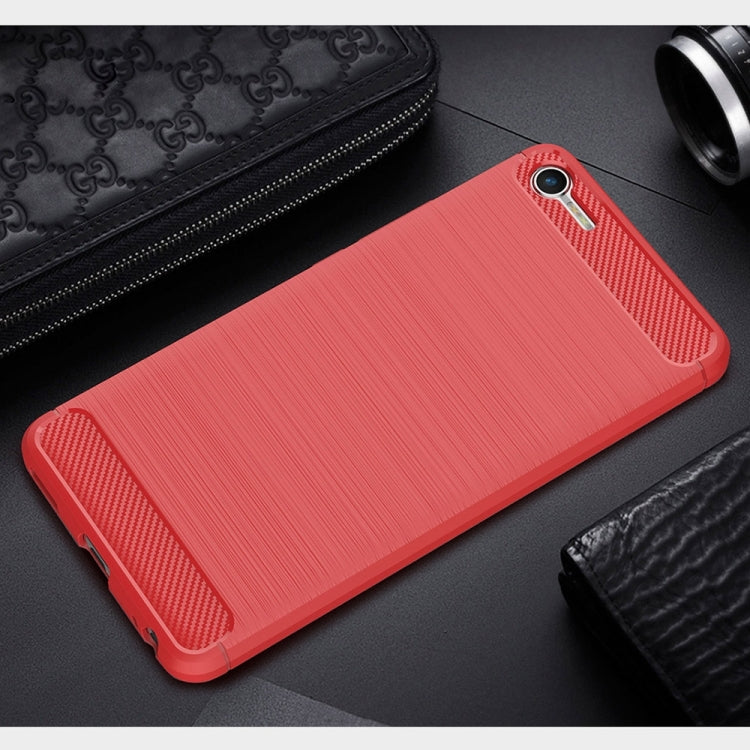 For Meizu Meilan E2 Brushed Texture Carbon Fiber Shockproof TPU Rugged Armor Protective Case