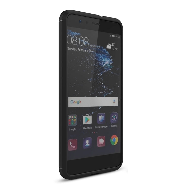 For Huawei P10 Lite Brushed Carbon Fiber Texture Shockproof TPU Protective Cover Case