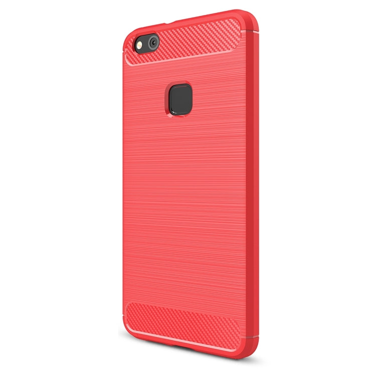 For Huawei P10 Lite Brushed Carbon Fiber Texture Shockproof TPU Protective Cover Case