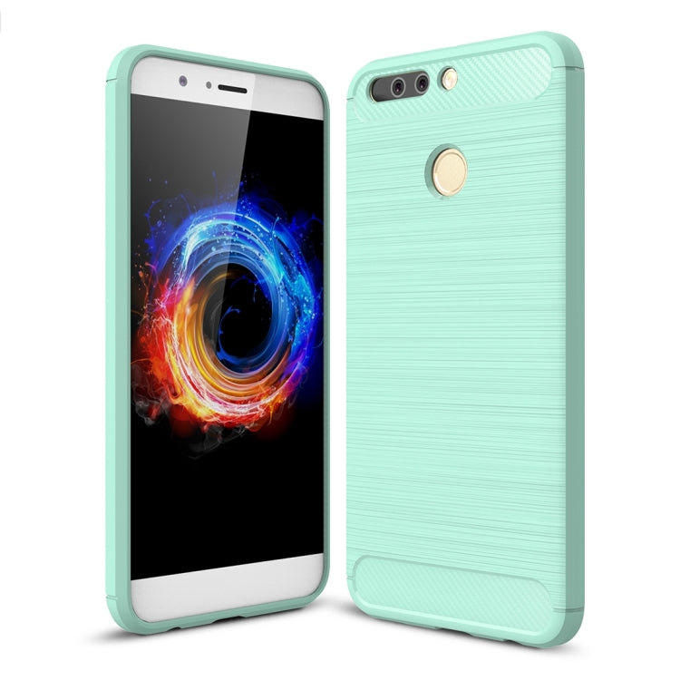 For Huawei Honor V9 Brushed Carbon Fiber Texture Shockproof TPU Protective Cover Case