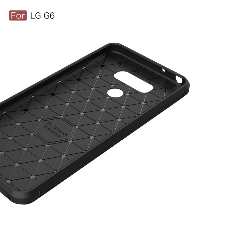 For LG G6 Brushed Carbon Fiber Texture Shockproof TPU Protective Cover Case