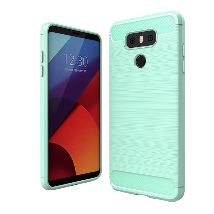 For LG G6 Brushed Carbon Fiber Texture Shockproof TPU Protective Cover Case