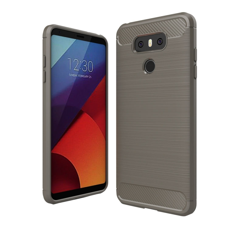 For LG G6 Brushed Carbon Fiber Texture Shockproof TPU Protective Cover Case