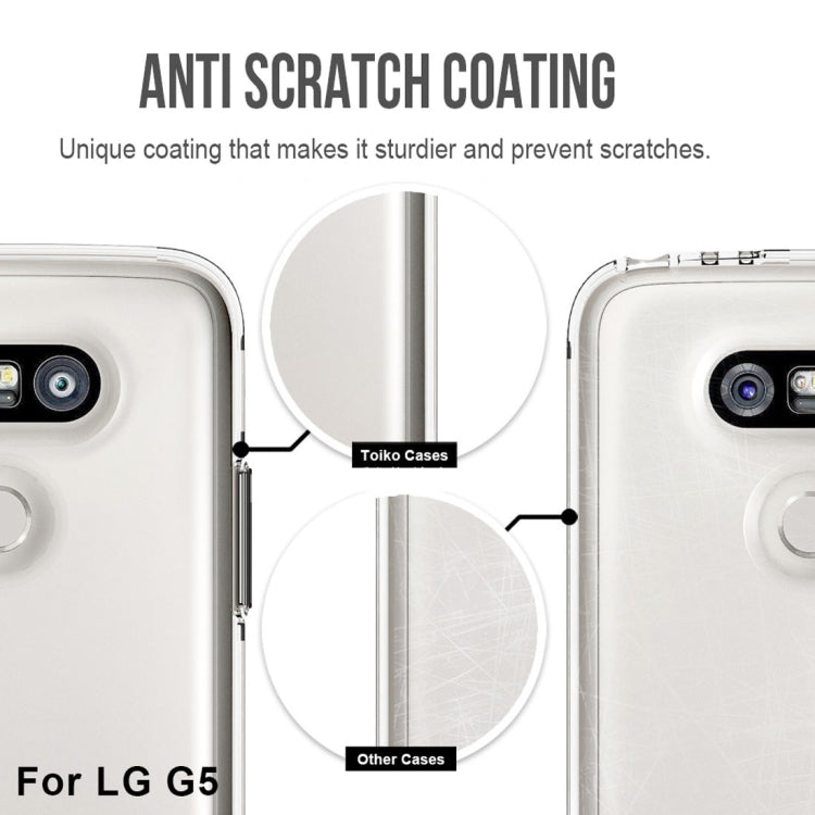 For LG G5 PC + TPU Chrome Plated Press Button Transparent Protective Back Cover Case(Transparent)