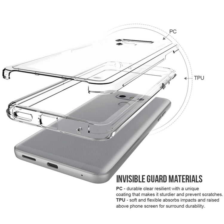 For LG G6 PC + TPU Chrome Plated Press Button Transparent Protective Back Cover Case(Transparent)