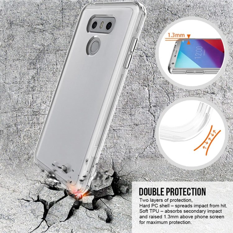 For LG G6 PC + TPU Chrome Plated Press Button Transparent Protective Back Cover Case(Transparent)