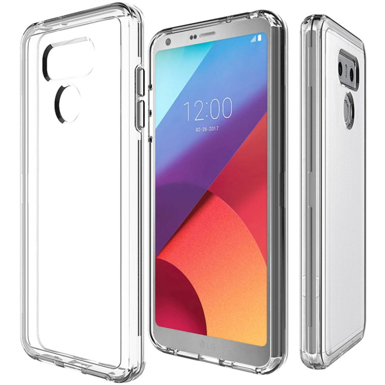 For LG G6 PC + TPU Chrome Plated Press Button Transparent Protective Back Cover Case(Transparent)