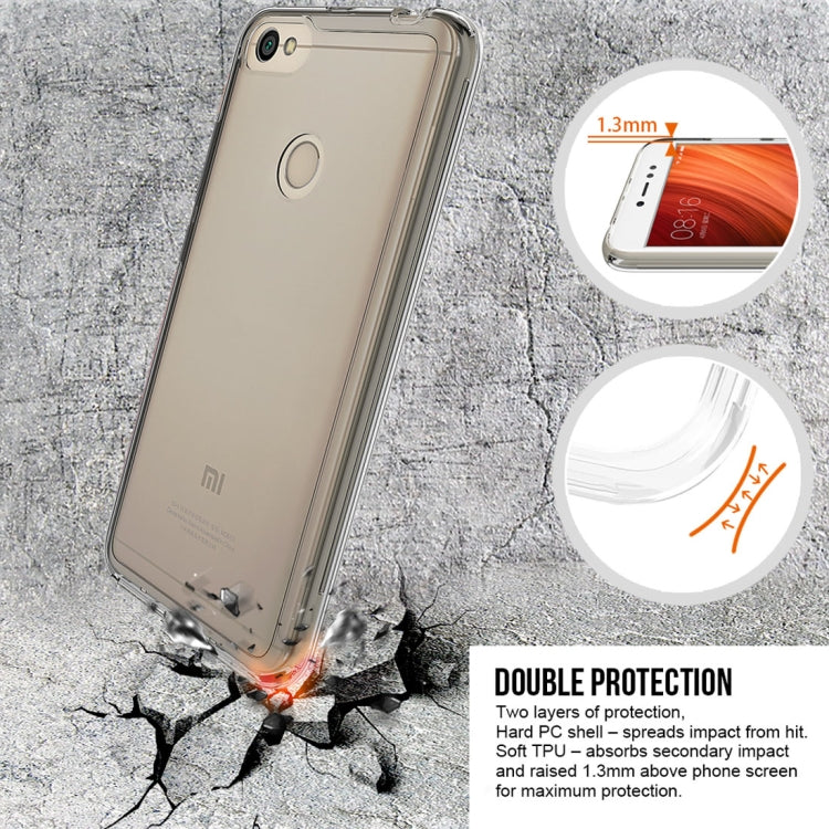 For Xiaomi Redmi Note 5A & Redmi Note 5A Pro / Prime PC + TPU Chrome Plated Press Button Transparent Protective Back Cover Case(Transparent)