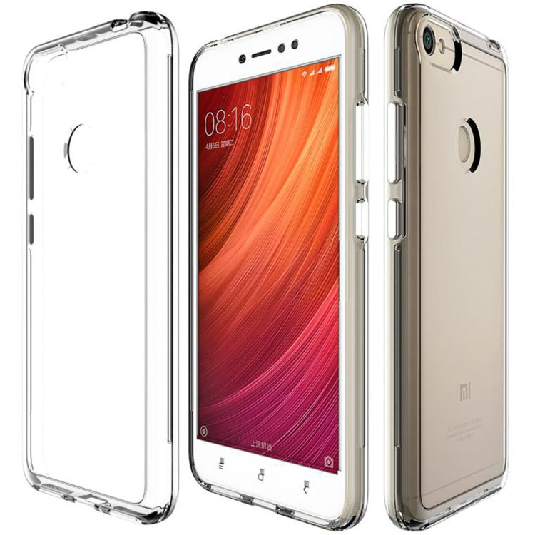 For Xiaomi Redmi Note 5A & Redmi Note 5A Pro / Prime PC + TPU Chrome Plated Press Button Transparent Protective Back Cover Case(Transparent)
