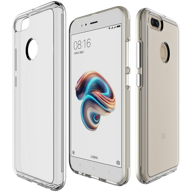 For Xiaomi Mi 5X / A1 PC + TPU Chrome Plated Press Button Transparent Protective Back Cover Case(Transparent)