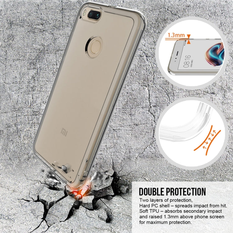 For Xiaomi Mi 5X / A1 PC + TPU Chrome Plated Press Button Transparent Protective Back Cover Case(Transparent)