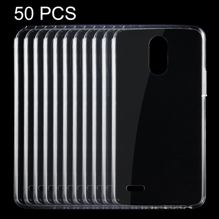 50 PCS for LG Stylus 3 0.75mm Ultra-thin Transparent TPU Protective Case